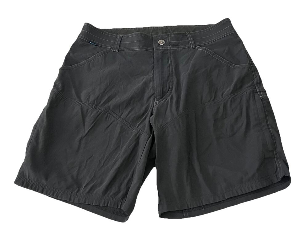 Kuhl Shorts Men's Sz 34 Charcoal Gray Lightweight Quick Dry Cargo Pockets